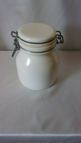 Vintage Gourmet Mickey Ceramic Jar Canister with Metal Snap Lid 7 Inches Tall 2