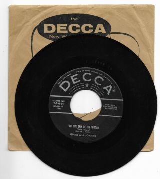 Jimmy & Johnny - Decca 29954 Rare Rockabilly 45 Rpm 