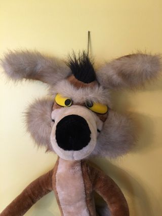Wile E Coyote Plush Mighty Star Posable 30” Vintage Genius Warner Brothers