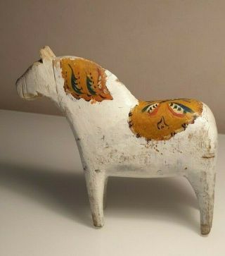 Antique Swedish Dala Horse.  Folk Art Carved Sweden Hand Painted.  R A R E 2