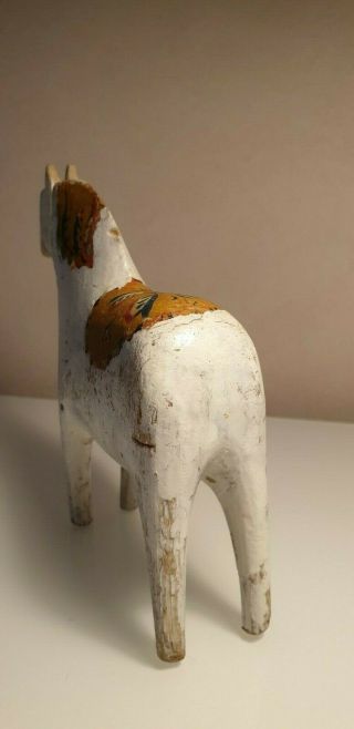 Antique Swedish Dala Horse.  Folk Art Carved Sweden Hand Painted.  R A R E 4