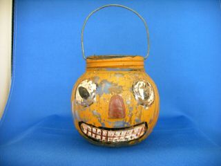 Vintage Glass Tin Holloween Toy Jack O 