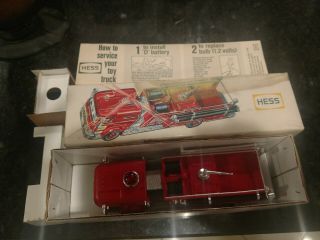 1970 Hess Toy Fire Truck With Box And Inserts Light And Motor Work