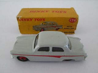 Vintage Dinky Toys Car Austin A105 Saloon No 176 With Box Grey & Red