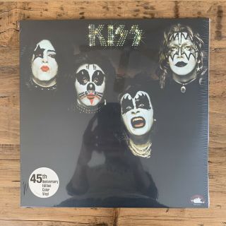 Kiss Self Titled 45th Anniversary Clear With Black Smoke Vinyl Destroyer