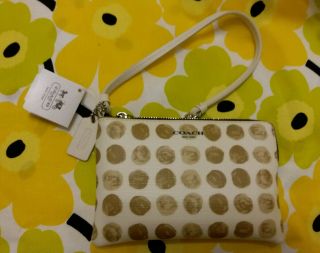 100 Authentic Coach F50933 Leather Small Whislet Sv / Tan Multi
