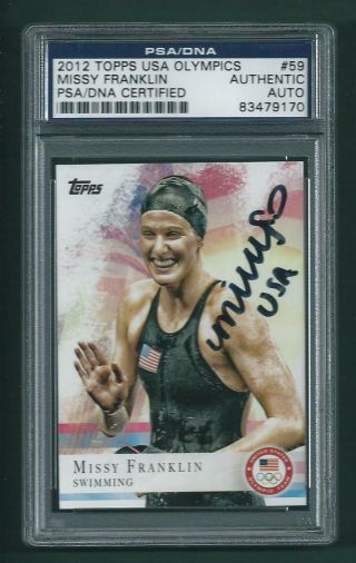 Missy Franklin Signed 2012 Topps Card Psa/dna Slabbed Autograph Olympic Swimmer