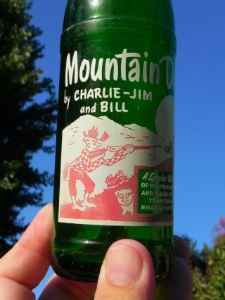 Vintage Rare Mountain Dew Soda Bottle By Charlie - Jim And Bill (owners) 1955