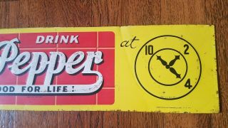Vintage Dr Pepper Drink A Bite To eat 10 2 4 Tin Robertson sign1947 4 