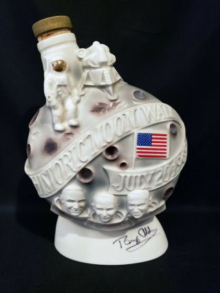 Buzz Aldrin Autographed 7/20/69 Liquor Decanter Apollo 11 50th Anniversary Nasa