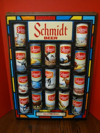 SCHMIDT COLLECTOR SERIES Beer Can Advertising Sign Circa 1960 ' s FAST S/H 12