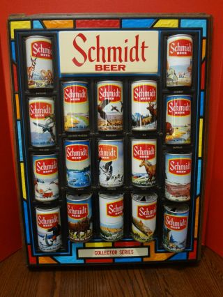 Schmidt Collector Series Beer Can Advertising Sign Circa 1960 