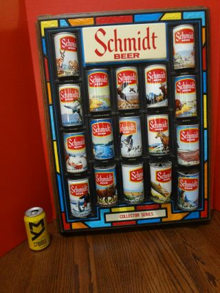 SCHMIDT COLLECTOR SERIES Beer Can Advertising Sign Circa 1960 ' s FAST S/H 2