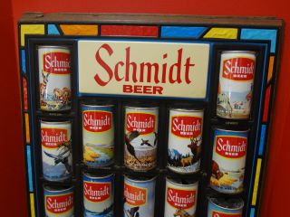 SCHMIDT COLLECTOR SERIES Beer Can Advertising Sign Circa 1960 ' s FAST S/H 3