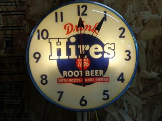 15 " Hires Root Beer Pam Style Lighted Advertising Clock