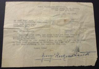 Rare George Hackenschmidt Letter Signed Autograph Wrestling L@@k Russian Lion