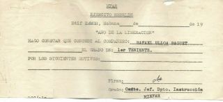 Ernesto " Che " Guevara (1928 - 1967) Rare Military Ascent Signed Autograph Cuba Ds