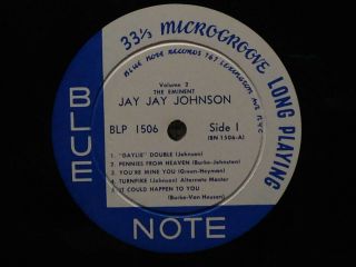 Jay Jay Johnson - The Eminent Vol.  2 - Blue Note 1506 - LEXINGTON RVG FLAT EDGE 3