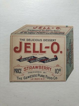 Vintage 1900 Jell - O Advertising Trade Card In Shape Of Jello Box