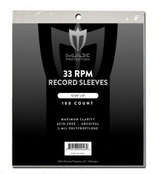 500 Max Pro Premium 33 1/3 Rpm Record Outer Poly Sleeves Acid 2 Mil