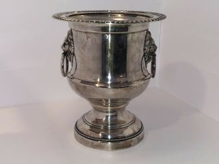 Antique Keystone Ware Silver Plated Champagne Ice Bucket - Lion Head Handles