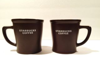 2008 Set Of 2 Starbucks Brown And White Coffee Cup Mug