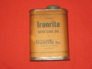 Vintage Gear Case Oil Can Ironrite Mount Clemens Michigan 1940s 1950s