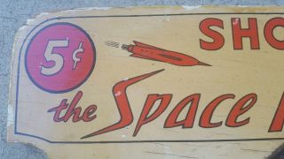 Vintage 1950s Exhibit Supply Co Space Invaders Nickel Arcade Marquis,  gun game 3