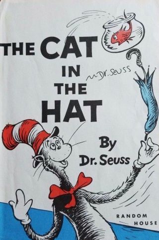 Dr.  Seuss Hand Signed 5.  75x8.  5 Bookstock " The Cat In The Hat " Todd Mueller