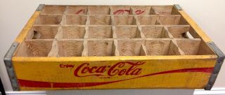 Yellow Wooden Coca - Cola Classic Coke Crate Bottle From Temple - Chattanooga 1978 C