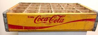 Yellow Wooden Coca - cola Classic Coke Crate Bottle From Temple - Chattanooga 1978 C 3
