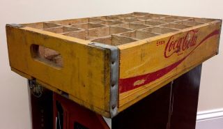 Yellow Wooden Coca - cola Classic Coke Crate Bottle From Temple - Chattanooga 1978 C 5