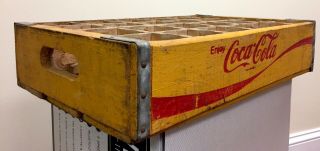 Yellow Wooden Coca - cola Classic Coke Crate Bottle From Temple - Chattanooga 1978 C 6