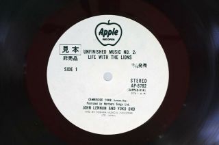 JOHN LENNON/YOKO ONO UNFINISHED MUSIC NO.  2 APPLE AP - 8782 Japan PROMO VINYL LP 2