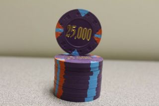 10 Classic Wthc Top Hat And Cane Paulson $25,  000 Poker Chip - Very Hard To Get