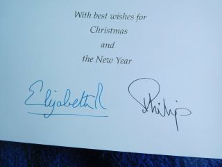 Queen Elizabeth II and Prince Philip rare 2017 Christmas card to Mary Wilson 2