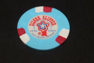 Rare Silver Slipper $1 Casino Chip Las Vegas Rated L