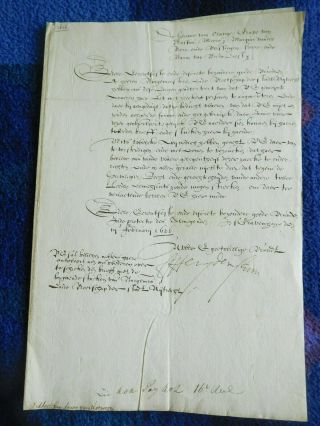 Prince Of Orange,  Grandfather Of King William Iii Signed Document 1626