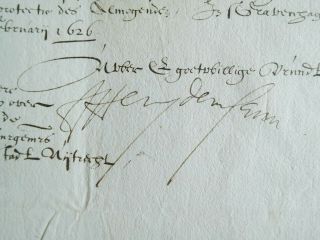 Prince of Orange,  grandfather of King William III signed document 1626 4