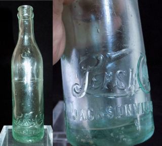 Antique Straight Sided Pepsi Cola Soda Bottle Jacksonville Fl 1918 Ayers Ja 7