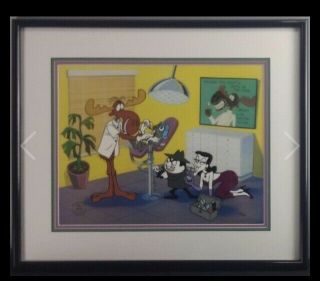 Rocky And Bullwinkle Hand Painted Cel Jay Ward LE 210/250 Bullwinkle The Dentist 2