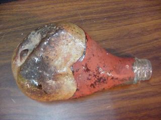 Antique Figural Hock Glass Bottle Flask With Paint