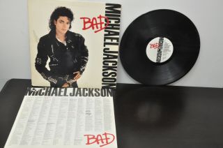 Michael Jackson - Bad - Epic Oe 40600 1987 Lp Record Gatefold Cover Vg