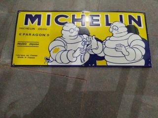 Porcelain Michelin Sign 12 X 27 Inches And Dr Pepper 24 X 6 Inches Sign