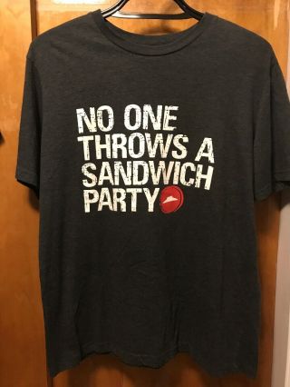 Pizza Hut Official Large No One Throws A Sandwich Party Uniform T Shirt