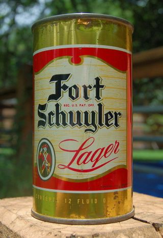 Handsome Fort Schuyler Flat Top Beer Can From Utica Old Art Ressel Can