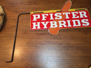 Vintage Pfister Hybrids Feed Seed Corn Farm Metal Tin Weathervane Farm Sign DST 2