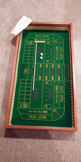 Vintage Table Top Solid Wood Craps Game/table Nevada Dice 35 " X18 " Cool