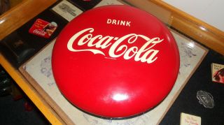 1950 ' s Coca - Cola Button Sign 12 
