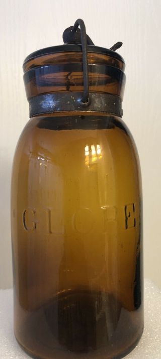 Dark Amber Globe Mason Jar Fruit Jar Canning Jar